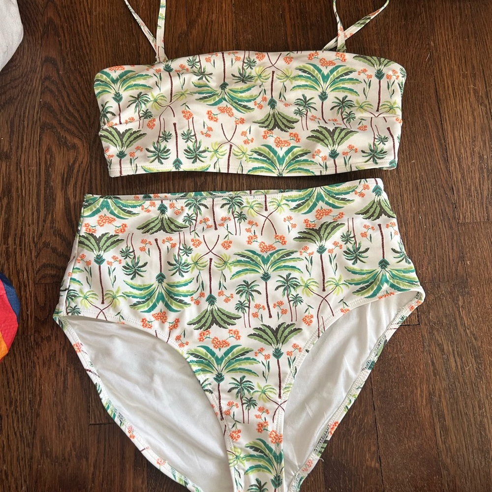 Old Navy Tropical Print Bikini - Green and Orange